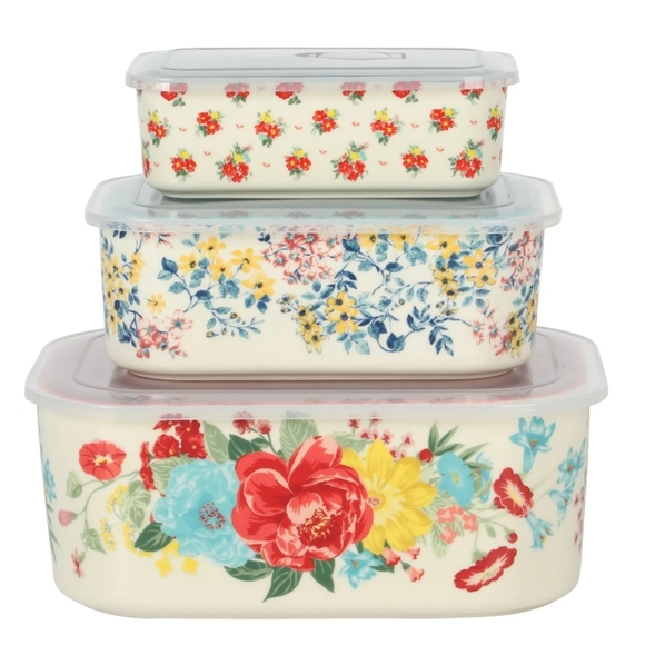 ❤️ New Pioneer Woman Fancy Flourish 6-Piece Ceramic Bake & Store - Picture 10 of 10